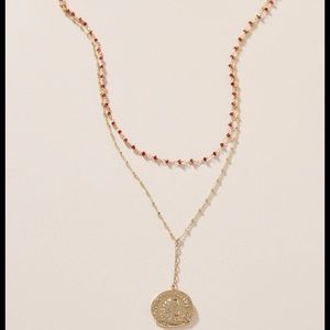 Layered gold coin necklace
